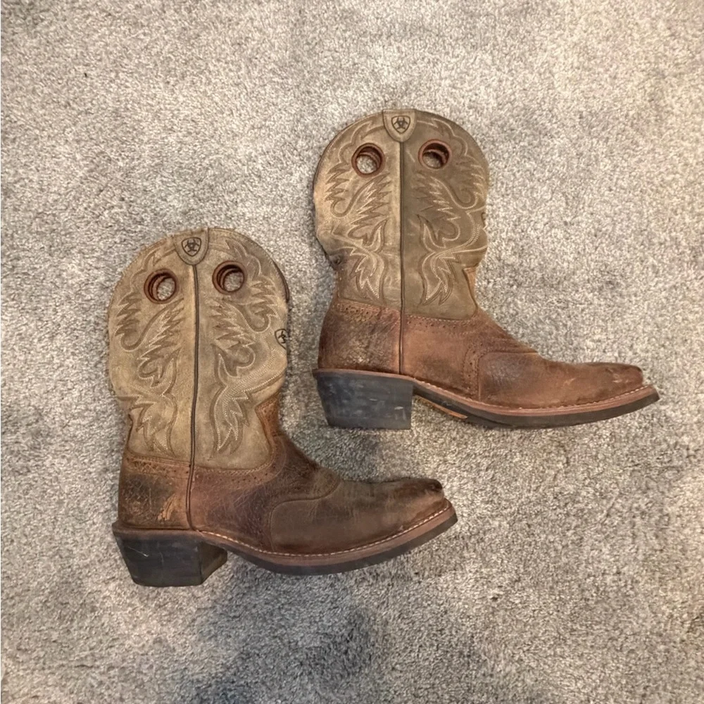 Ariat Mens (or Womens) Tan/Brown Western Cowboy Boots Size US 8EE Style 10002230 - Picture 11 of 16